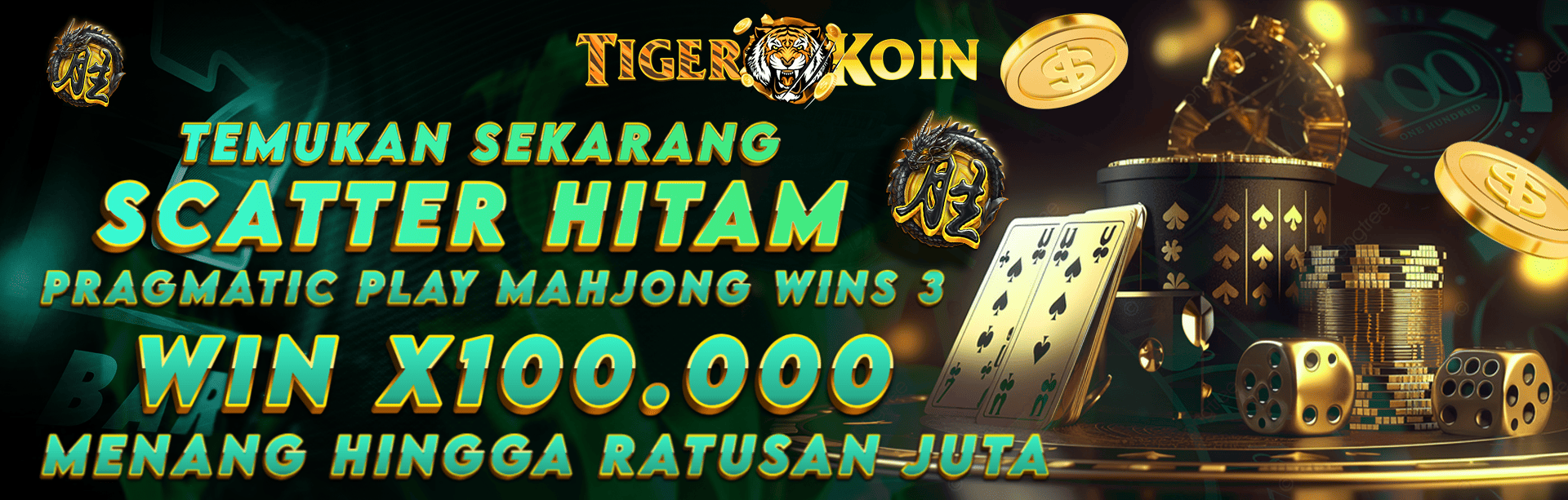 Tigerkoin - Scatter Hitam Mahjong Wins 3